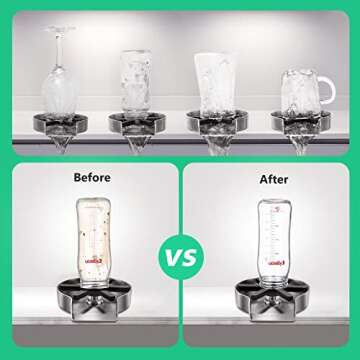 Brushed Stainless Steel Glass Rinser for Kitchen Sinks - Effortless Cleaning and Modern Design