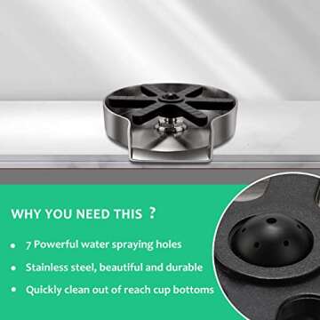 Glass Rinser for Kitchen Sinks - Stainless Steel Cleaning Accessory