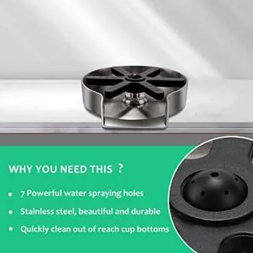 Glass Rinser for Kitchen Sinks - Stainless Steel Cleaning Accessory