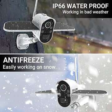 SOLIOM Wireless Rechargeable Battery Powered Solar Outdoor Security Camera Home Surveillance WiFi Camera with Spotlight Color Night Vision,Motion Activated,2-Way Audio and IP66 Waterproof S100