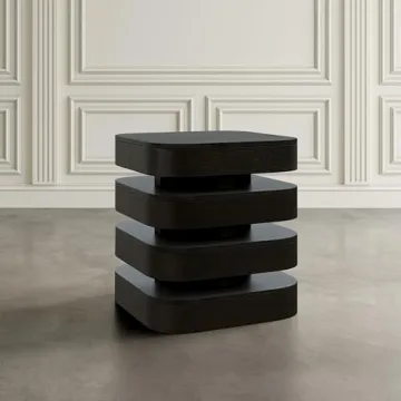 Jofran Brix Floating Sculpture End Table in Espresso