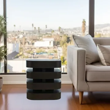 Jofran Brix Floating Sculpture End Table in Espresso