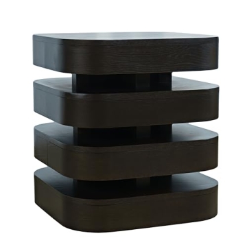 Jofran Brix Floating Sculpture End Table in Espresso