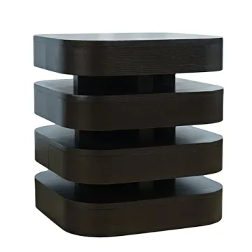 Jofran Brix Floating Sculpture End Table in Espresso