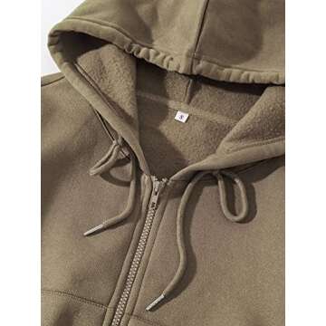 Cioatin Women Fleece Zip Up Crop Hoodie Trendy Pullover