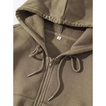 Cioatin Women Fleece Zip Up Crop Hoodie Trendy Pullover