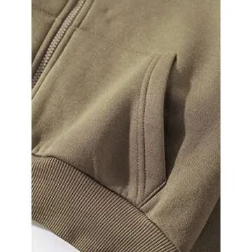 Cioatin Women Fleece Zip Up Crop Hoodie Trendy Pullover