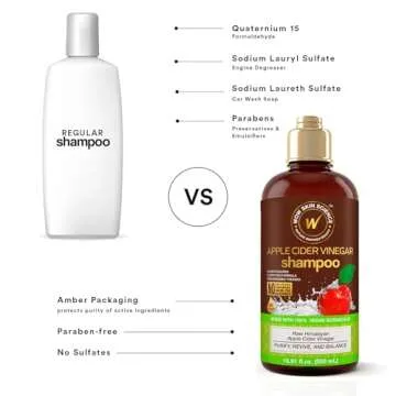 WOW Apple Cider Vinegar Shampoo for Hair Growth and Loss