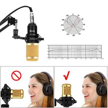 ALPOWL Podcast Equipment Bundle, BM800 Condenser Microphone Bundle with Live Sound Card, Adjustable Mic Stand, Metal Shock Mount and Double-Layer Pop Filter for Studio Recording (AL-V8S)