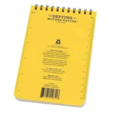 Rite in the Rain Weatherproof Top Spiral Notebook, 4" x 6", Yellow Cover, Universal Pattern (No. 146...