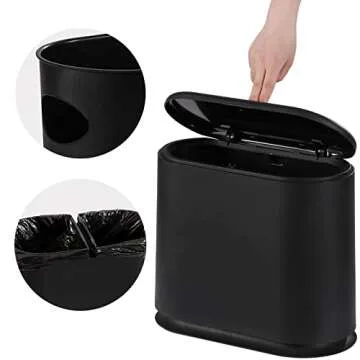 PENGKE 2.7 Gallon Slim Plastic Trash Can with Lid