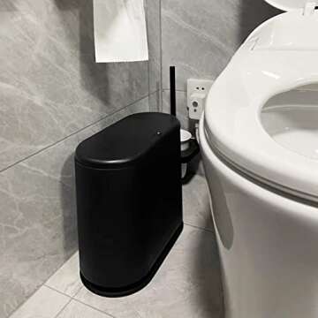 PENGKE 2.7 Gallon Slim Plastic Trash Can with Lid