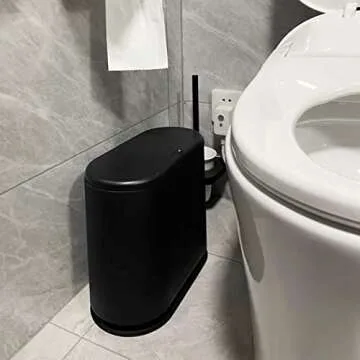 PENGKE 2.7 Gallon Slim Plastic Trash Can with Lid