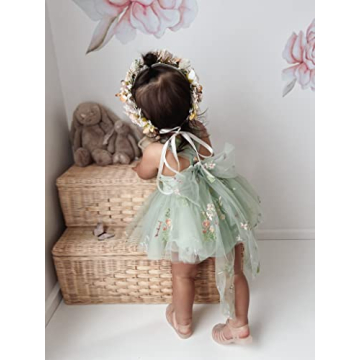 Baby Girl Lace Tulle Romper Dress Fairy Green 6-12 Months