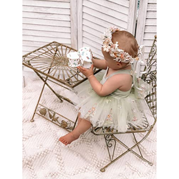 Baby Girl Lace Tulle Romper Dress Fairy Green 6-12 Months