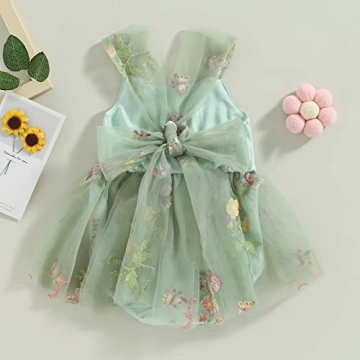 Baby Girl Lace Tulle Romper Dress Fairy Green 6-12 Months