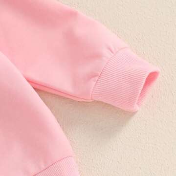 Dcohmch Toddler Girl Boy Easter outfit Bunny Embroidered Shirt Sweatshirt Long Sleeve Pullovers Baby Spring Clothes (Pink, 3-4 Years)