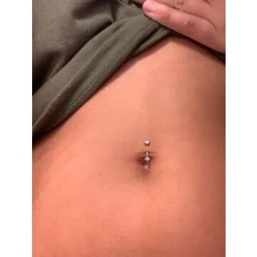 Briana Williams 6pcs Stainless Steel Silver Rook Daith Earrings Belly Lip Ring Eyebrow Studs Cartilage Tragus Cubic Zirconia Barbell Body Piercing 8mm (5/16")