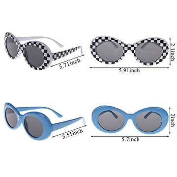 XGOOD 10 Pairs Clout Goggles Oval Round Retro Sunglasses Women Men Trendy Transparent Candy Color Eyewear Girls Boys Sunglasses for Party Favor