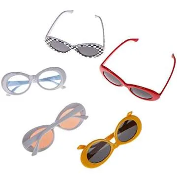 XGOOD 10 Pairs Clout Goggles Oval Round Retro Sunglasses Women Men Trendy Transparent Candy Color Eyewear Girls Boys Sunglasses for Party Favor