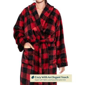 PAVILIA Plush Women's Fleece Robe - Cozy & Soft