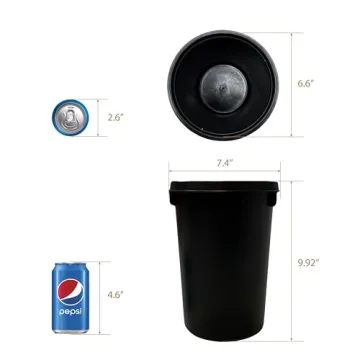 SunnyPoint Round Trash Can | 4.5L Silent Close Design | Versatile Use