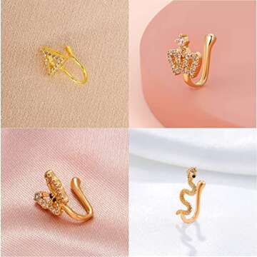VitaCool Adjustable Multi-Style Fake Nose Rings for All