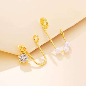 VitaCool Adjustable Multi-Style Fake Nose Rings for All