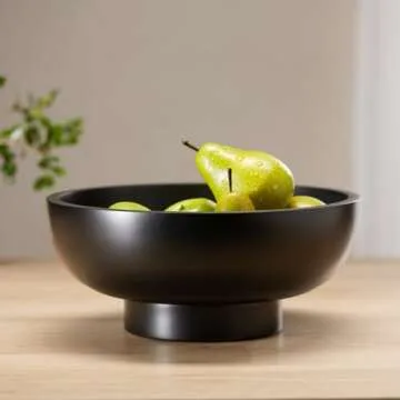 IVE Design Black Wood Fruit Bowl - Modern Kitchen Essential
