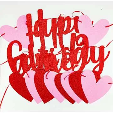 JOZON Happy Galentine's Day Glamorous Glitter Banner