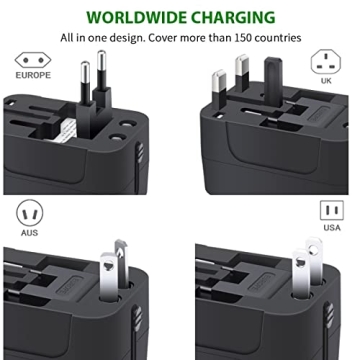 Universal Travel Adapter with USB Ports - Compact & Multi-Country