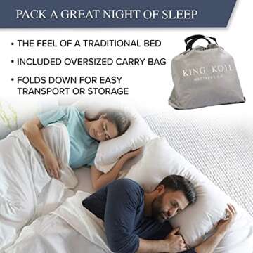 King Koil Luxury Plush Pillow Top Queen Size Air Mattress with Built-in High-Speed Pump for Home, Camping, Guests Inflatable Airbed Double High Blow Up Bed, Durable Waterproof, 1-Year Warranty