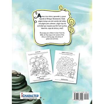 Antiguo Testamento Cuaderno para colorear y de actividades - Bilingüe: Old Testament Coloring and Activity Book - Spanish and English (Big Bible, Little Me) (Spanish Edition)