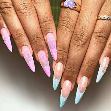 Soft Gel Nail Tips Long Stiletto, 600 PCS Pre Buff Full Cover Shaped Nail Extenison Tips Matte Gel X Nail Tips Acrylic False Nail Tips BORNBYME