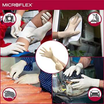 Ansell Microflex Diamond Grip Disposable Latex Gloves