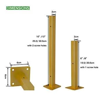 6 Pcs Gold Shelf Bracket 12 Inch Heavy Duty Brackets for Shelf Metal Wall Floating Shelving Brackets...