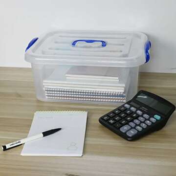 Eagrye Durable 8 Quart Storage Bins - Set of 2