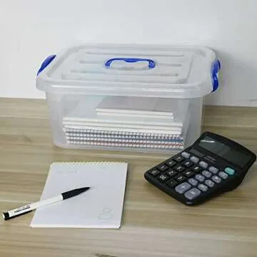 Eagrye Durable 8 Quart Storage Bins - Set of 2