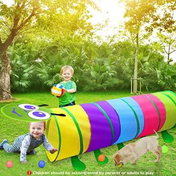Kids Play Tunnel for Toddlers 1-3, Toys for 1 2 3 4 Year Old Girl Boy Birthday Gift, 6 Foot Pop Up Baby Crawling Tunnel Toys, Indoor Outdoor Toddler Toys for Infant Children or Dog