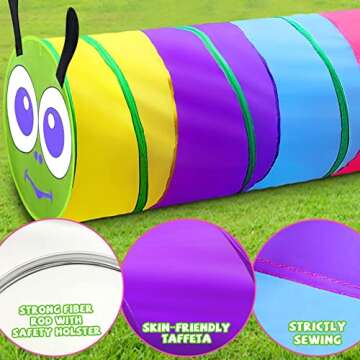 Kids Play Tunnel for Toddlers 1-3, Toys for 1 2 3 4 Year Old Girl Boy Birthday Gift, 6 Foot Pop Up Baby Crawling Tunnel Toys, Indoor Outdoor Toddler Toys for Infant Children or Dog