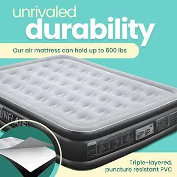EZ INFLATE Queen Size Air Mattress with Built-in Pump