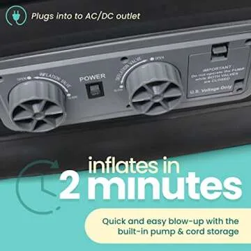 EZ INFLATE Queen Size Air Mattress with Built-in Pump