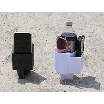 Set of 2 Beach Cup Holders with Pocket for Outdoor Use