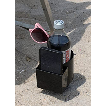 Set of 2 Beach Cup Holders with Pocket for Outdoor Use
