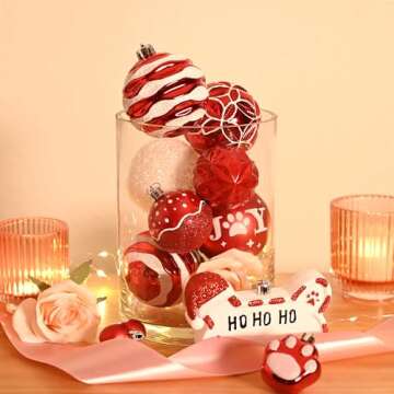 DecorbyHannah Valentines Day Christmas Ornaments, 60ct Shatterproof Hanging Balls for Pet Safe Decor...