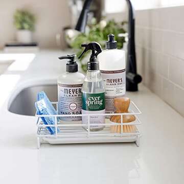 Handy Home Concepts Kitchen Sink Sponge Soap Holder For Countertop Large White Kitchen Soap Tray Sin...