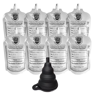 8 StopLossBags Pack + Collapsible Funnel - Transfer, Dispense, Mix and Preserve with Ease - Perfect ...