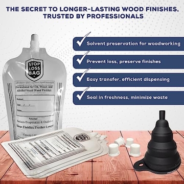 8 StopLossBags Pack with Funnel for Woodworking Projects