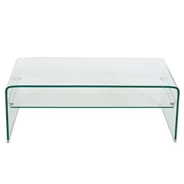 Christopher Knight Home Salim 12mm Tempered Glass Coffee Table, Clear, 39.5 in x 21.7 in x 14 in