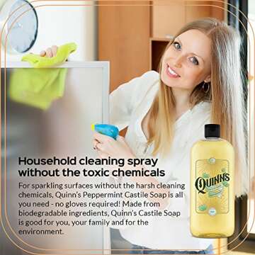 Quinn's Pure Castile Organic Liquid Soap, 32 ounce (Peppermint)